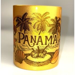Sparkly Golden Panama Collector 12oz Coffee Tea Mug Cup‎ EUC